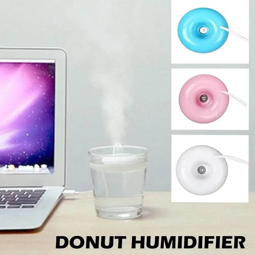 Mini Donut Negative Ion Humidifier USB Round Household Air Purifier for Home Office Desktop Donut Steam Diffuser Mini Sprayer