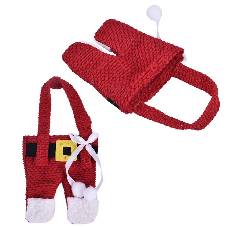 6x Santa Suit Christmas Cutlery holder tableware Silverware bag Decorations