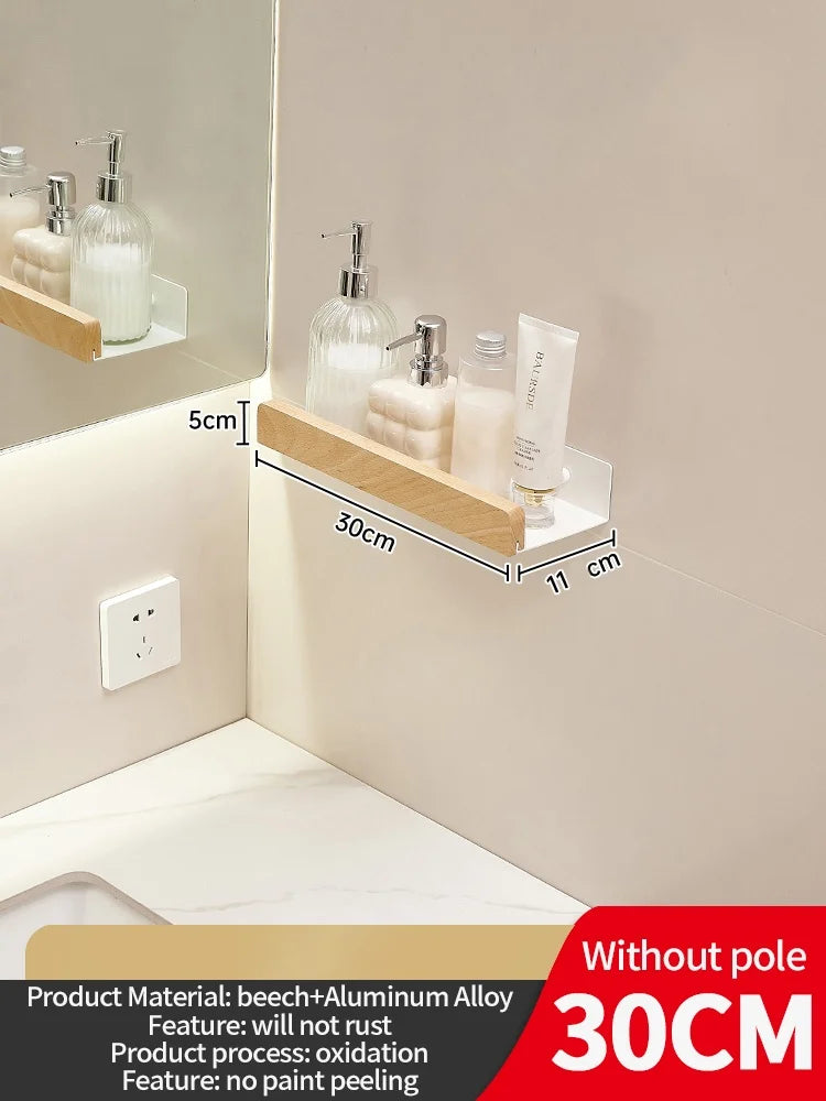 Wooden living room bathroom shelf wall mounted bathroom toilet sink shelf wall storage rack Kitchen shelf storage