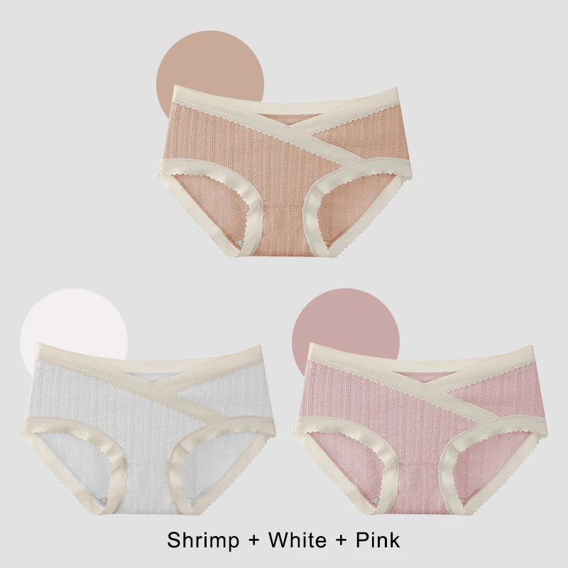 3PCS Soft Briefs V-shaped Abdominal Support Underpanties Pregnancy Childbirth Female Underwear Pregnant Woman Women's Panties