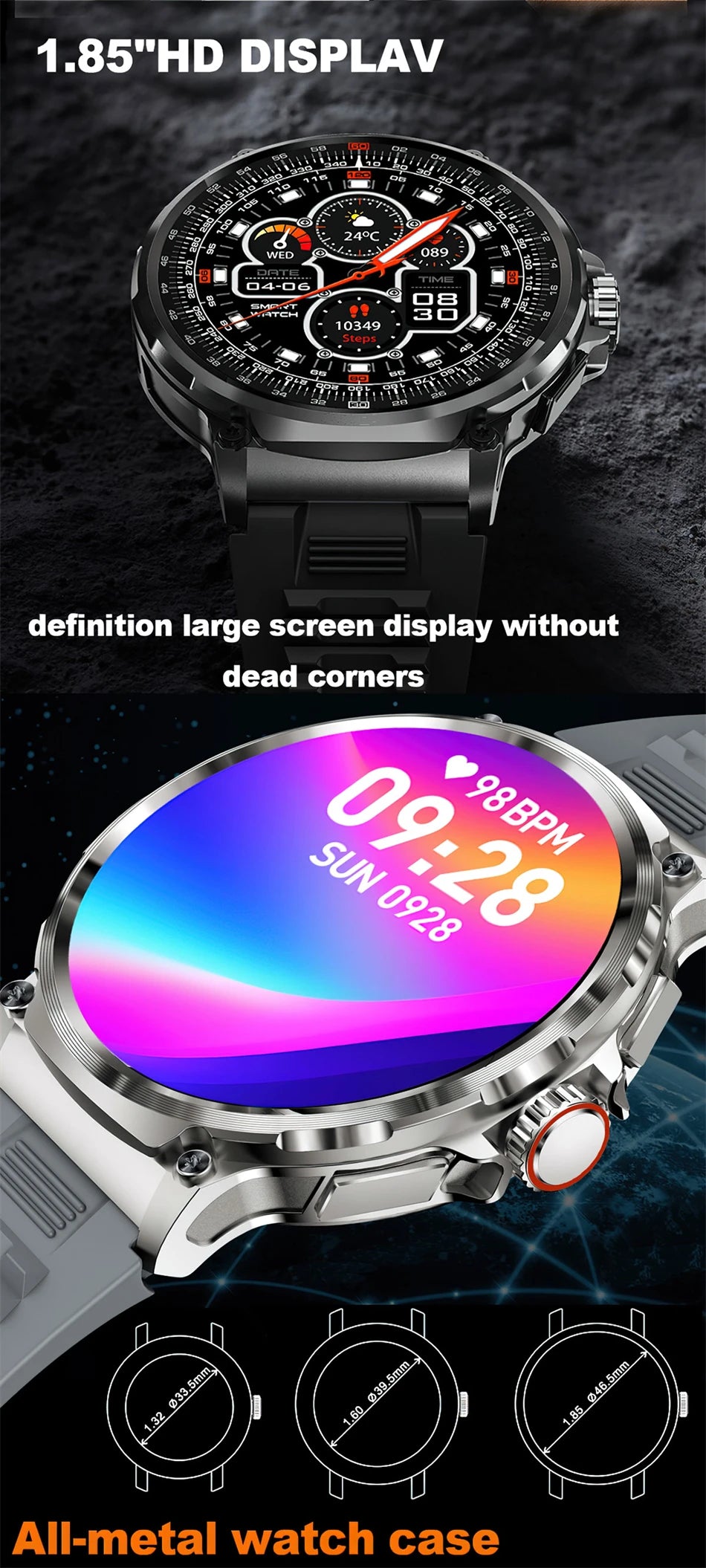 2025 New Military GPS V69 Smart Watch Men 1.85 inch 710 mAh Heart Rate GPS Sports IP68 Waterproof Bluetooth Talk  Smartwatch Man