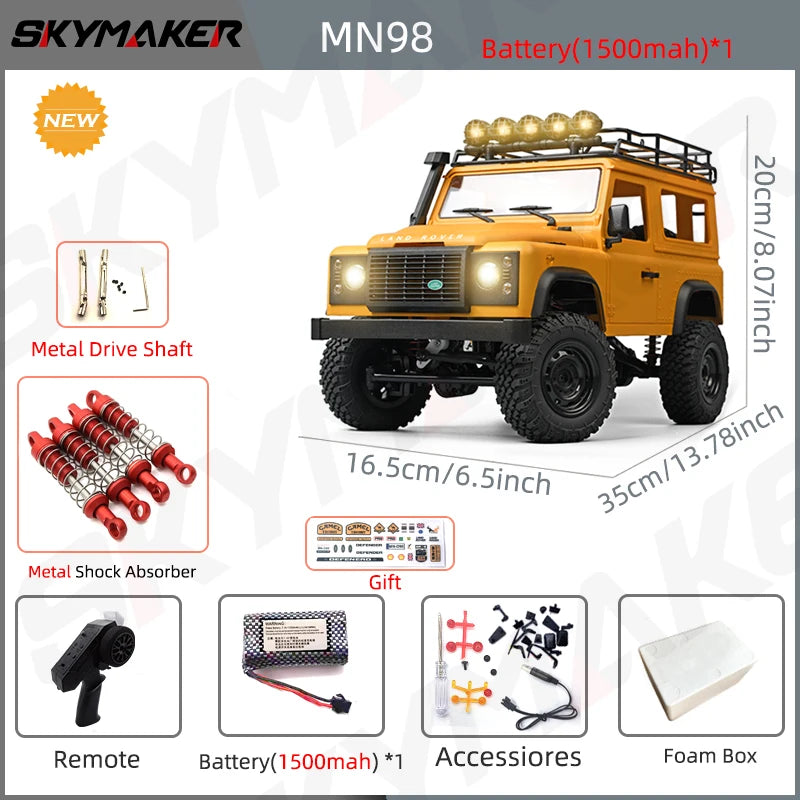New MN99s MN98 1:12 MN Model RTR Version RC Car 2.4G 4WD RC Rock Crawler Defender Remote Control Car 1/12 RC Truck Cars Toys
