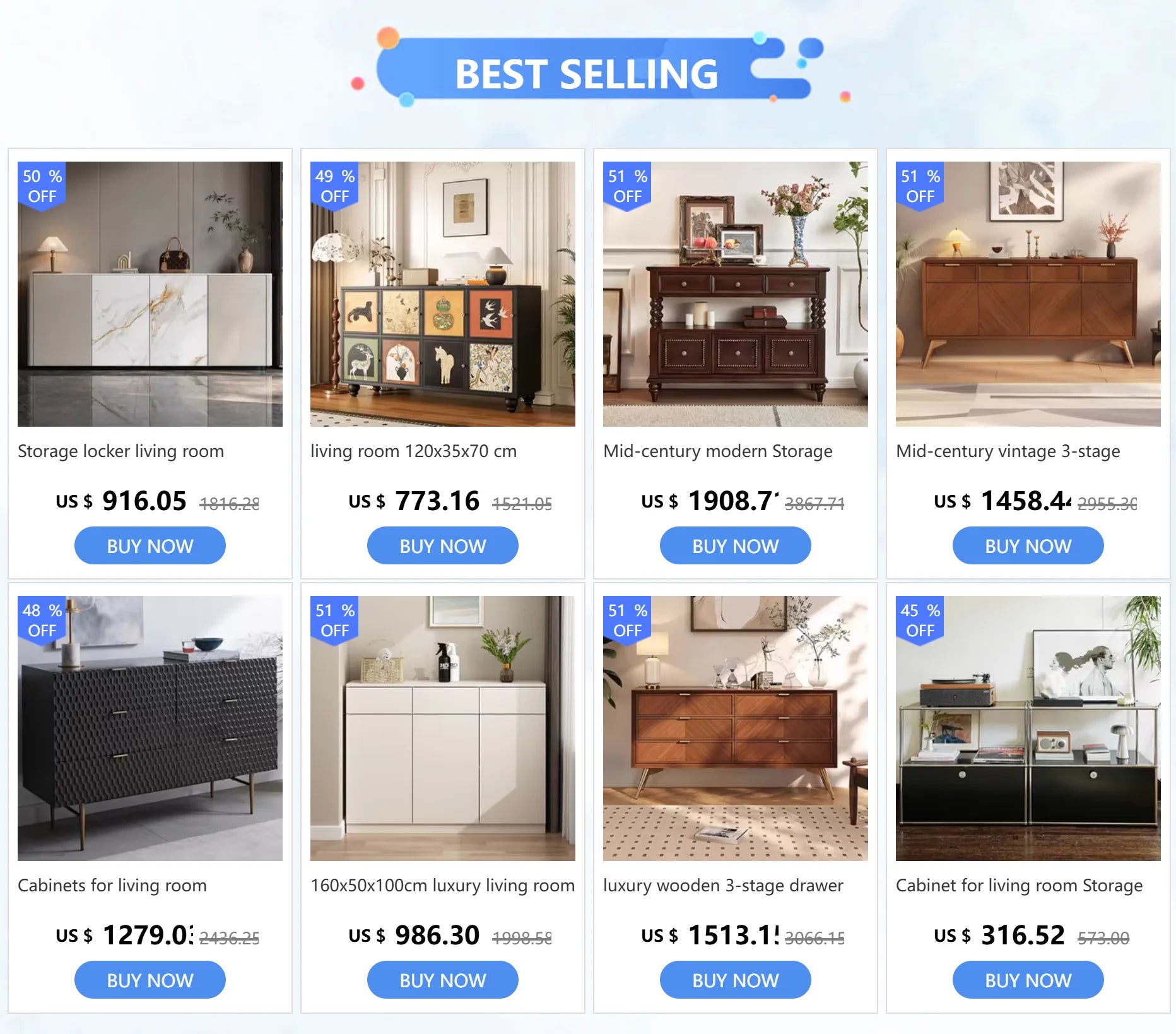 Cabinet for living room Storage locker drawer type storage Bedroom chest of drawers Organizer furniture Dual cabinet combination