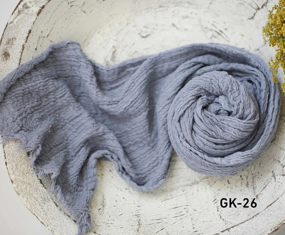 Seersucker Wrap Newborn Photography Props Soft Cotton Gauze Baby Swaddle Blanket Infant Studio Photo Basket Backdrop Accessories