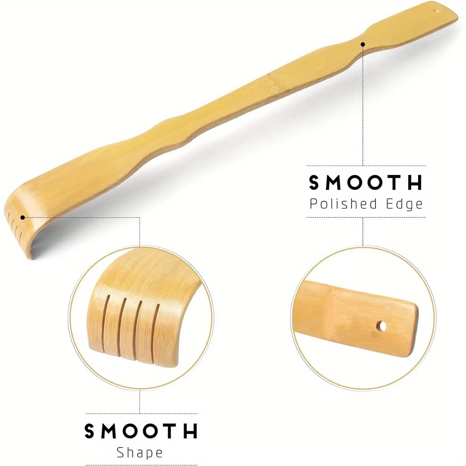 Bamboo Back Scratcher Aid Stick Scratching Massage Roller Long Wooden Body Large Stick for Men and Women Back Scratcher Massager