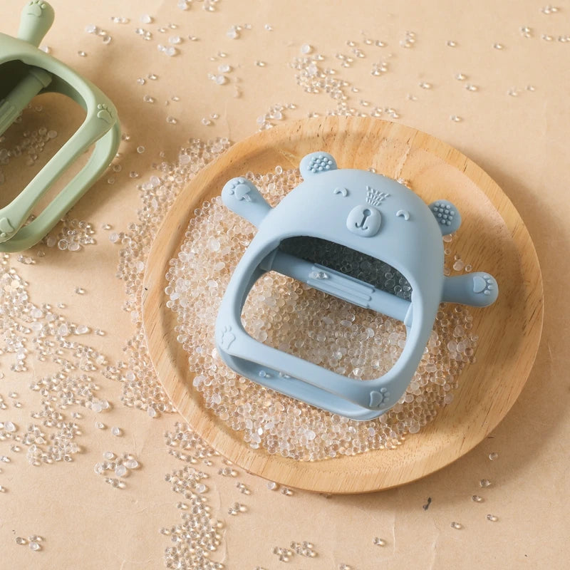 Baby Teether Gloves Kid Cartoon Bear Teething Silicone Dental Care Gums Anti-eating Hand Molar Stick BPA Free Baby Accessori