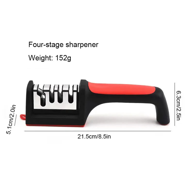 3/4 section Quick knife sharpener Multi-functional hand-held whetstone non-slip knife sharpener Kitchen tool