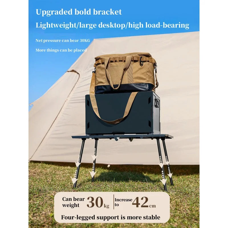 Outdoor Lightweight Folding Table Camping Hiking Travel Fishing Retractable Small Table Military Green Aluminum Alloy RuggedDesk