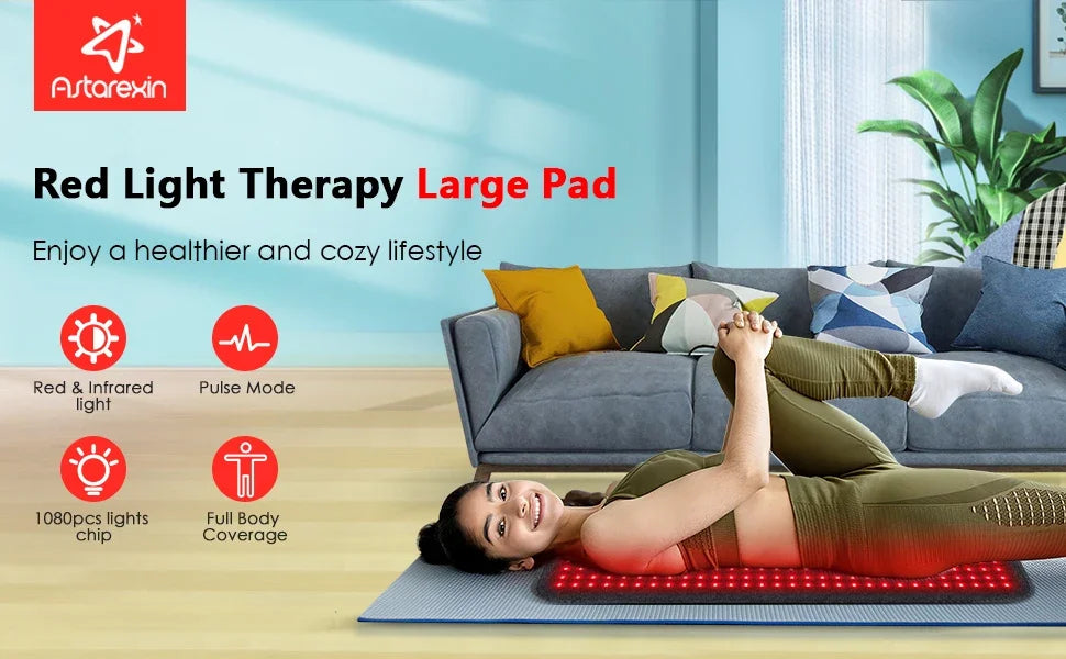 Updated Red Light Therapy Heating Pad for Body Infrared Light Device Cushion Mat Waist Back Shoulder Muscle Pain Relief Relax