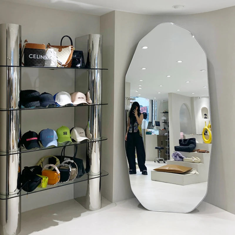 Standing Full Body Mirror Standing Dressing Aesthetic Modern Abnormity Mirror Irregular Minimalist Big Espelhos Home Decorations
