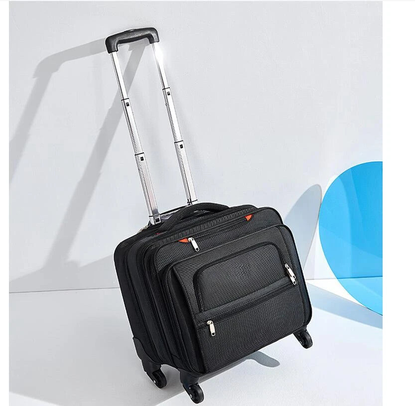 Men Business Trave Luggage Suitcase 18 inch Cabin Size Oxford Laptop Trolley bags with wheels Carry on hand luggage Suitcase bag