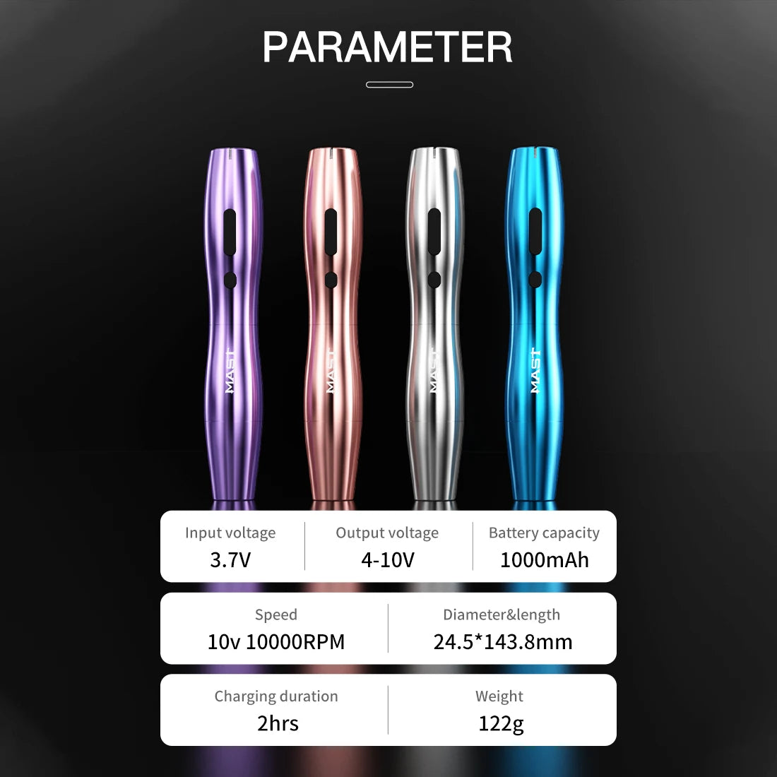 Dragonhawk Mast P20 Rotary Tattoo Machine Mast Tattoo 2.5mm Stroke Wireless Permanent Makeup Machine Pen Tattoo Supplies