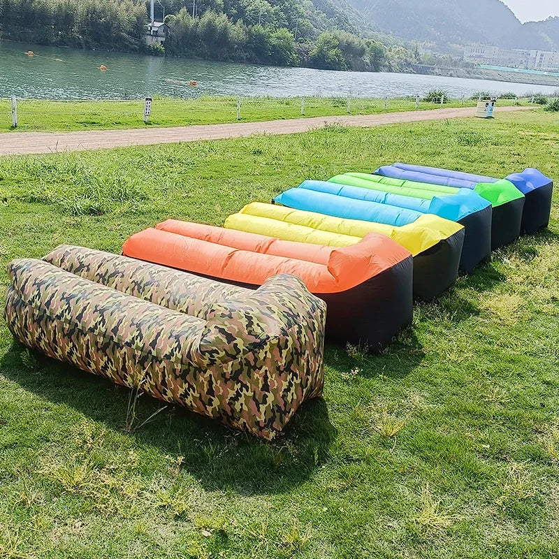 Fast Inflatable Sofa Camping Air Lounger Beach Sleeping Bag Portable Foldable Air Sofa for Travel Picnic Outdoor Lazy Bed Chair