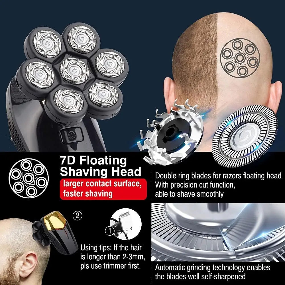 5 in 1 Shaver for Men Electric Shaver Powerful Bald Head Shaver Beard Shaving Machine For Men Razor Husband Gift Boyfriend