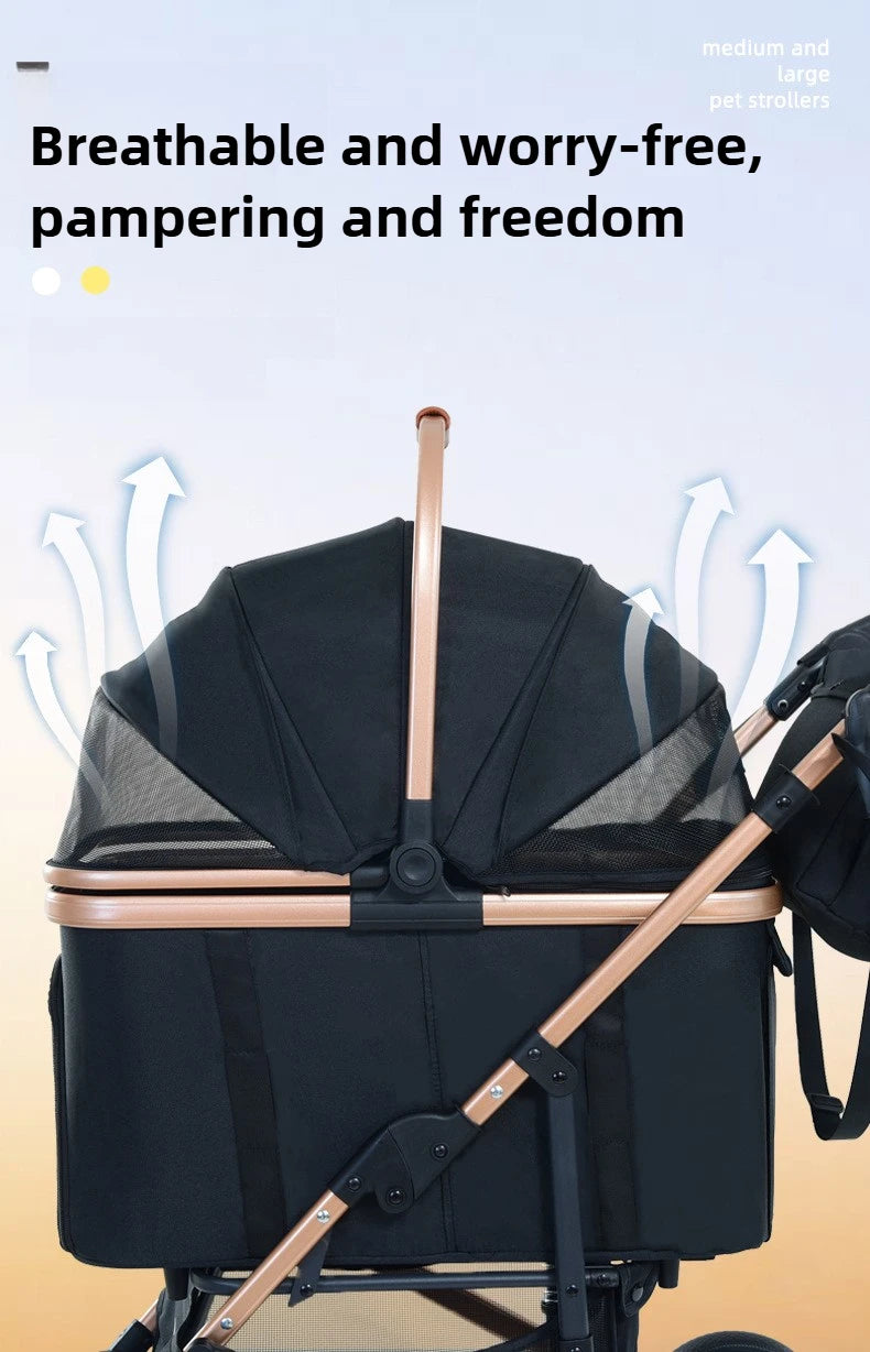 2025 New Pet Stroller Portable Pet Carrier Lightweight Foldable Dog and Cat Stroller Outdoor Travel Pet Stroller