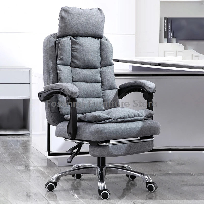 Comfy Fabric Gamer Computer Chair with Removable Soft Cushion Ergonomic Reclining Gaming Chair Adjustable Office Home Desk Chair