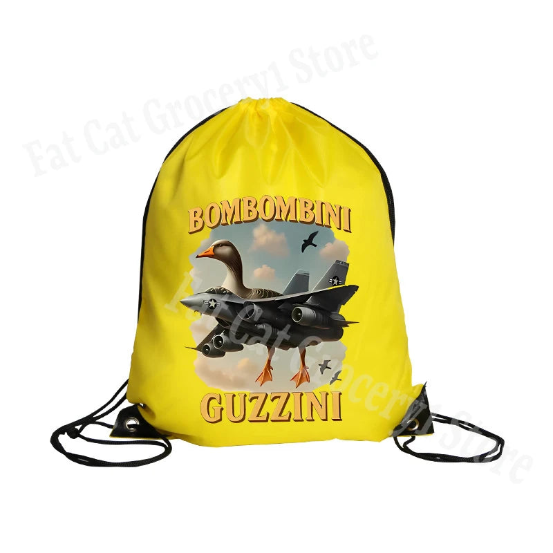 Tralalero Tralala Drawstring Backpack Tungtung Sahur Brainrot Kids Cartoon Travel Shoulders Bag New Outdoor Sport Rucksack Gift