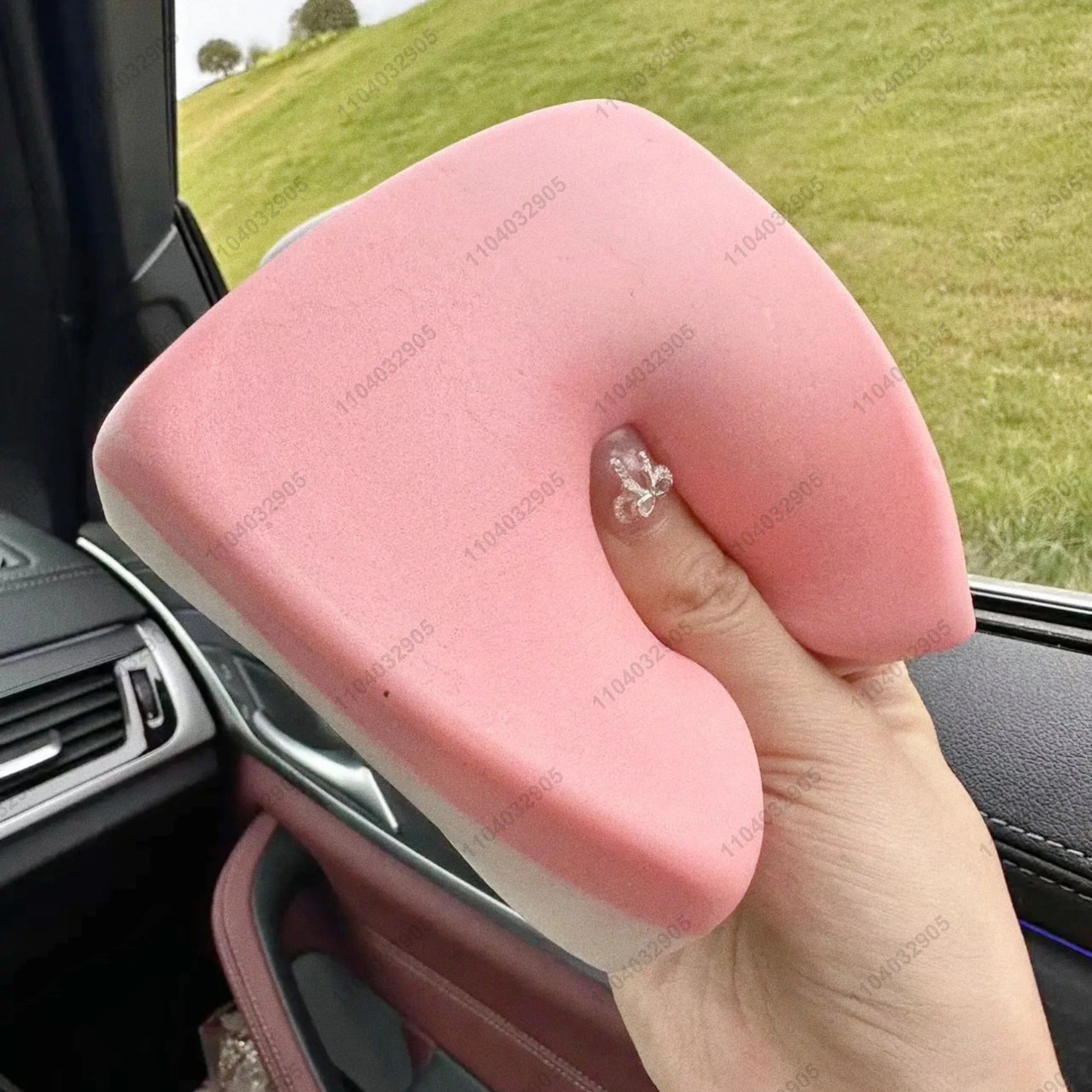 Squishy Double-Sided Sticky Rice Cake Pink Slow Rising Rice Cake Squishy Slow Rebound Cake Bread Stress Release Hand Relax Gift