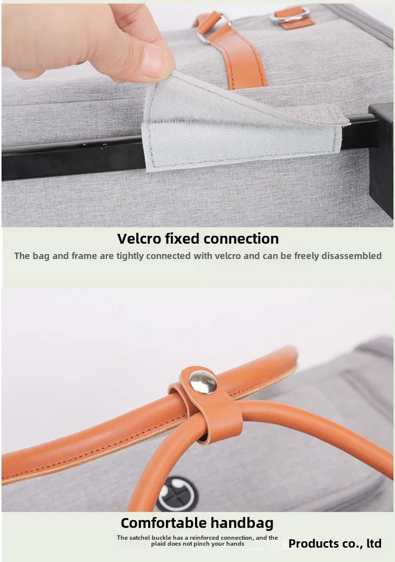 Portable Pet Carrier Backpack with Wheels Cat Cart Portable Supplies for Going Out Folding Luggage Pets Bag Products Supplies