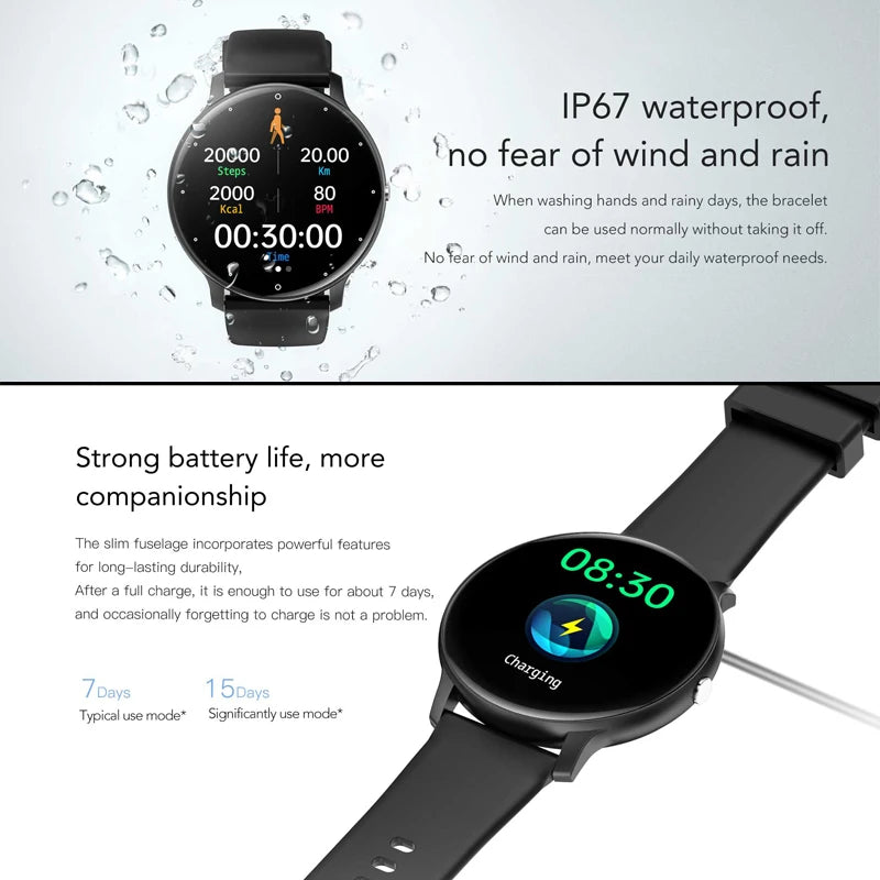 New Smart Watch Men Sports Fitness Watch Heart Rate Full Touch Screen Bluetooth Call 2025 New Ultra Light Smartwatch