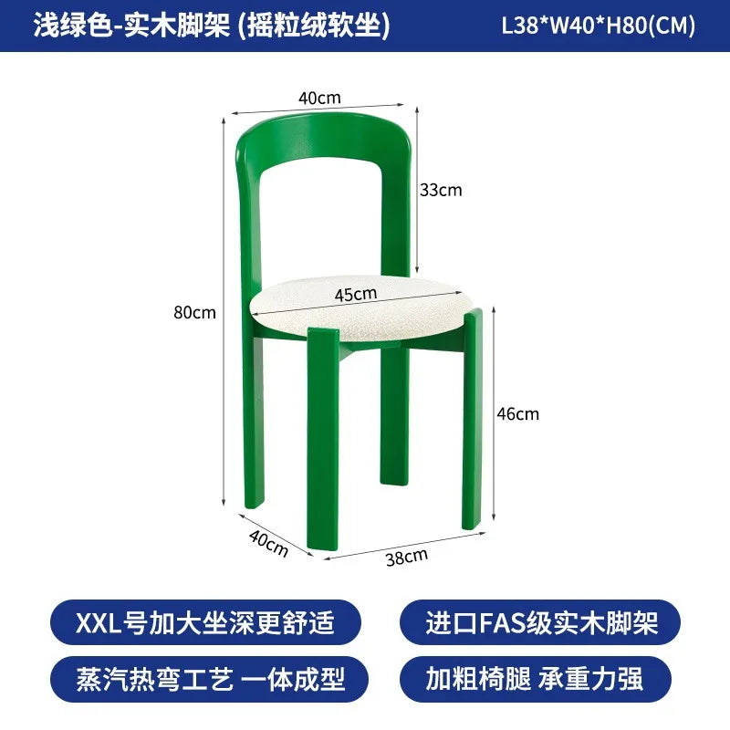 Scandinavian Solid Wood Rey Dining Chairs Steam Bent Technology Ergonomic Bruno Rey Chair Kitchen Furniture Restaurant Chair