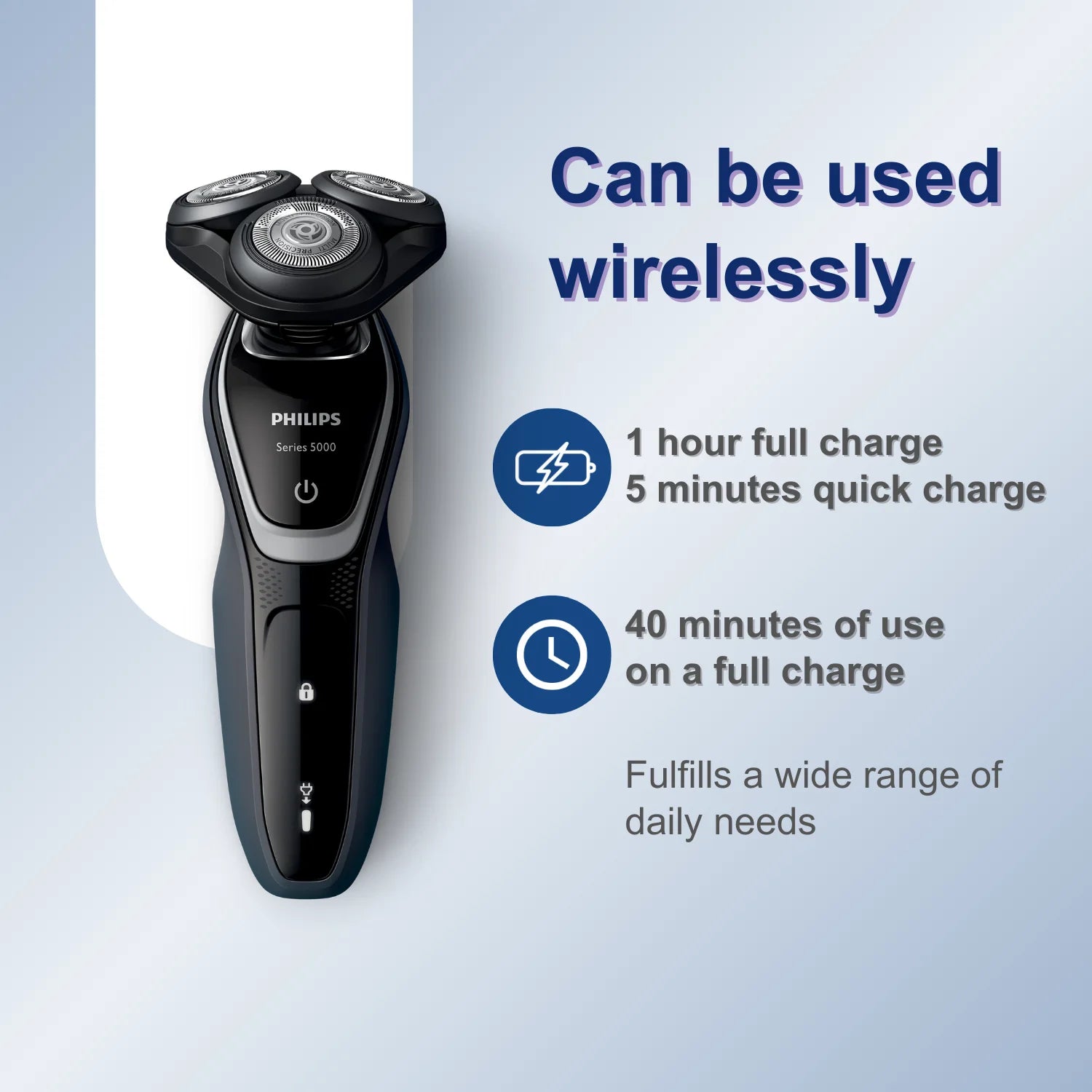 Philips Norelco Razor Shaver  series 5000 S5210, Wet & Dry, No original packaging, Quick Charge,  MultiPrecision Blade System