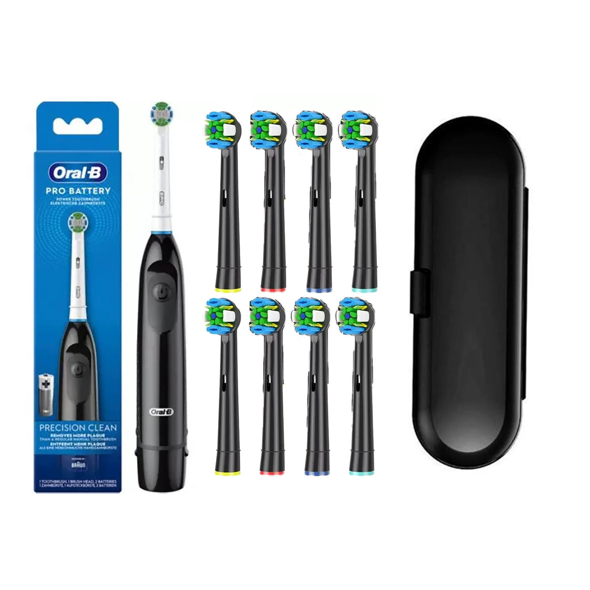 Oral B Rotation Electric Toothbrush AA Battery 7600 Rpm Cross Action Cleaning Teeth Tooth Brush with Brush Refills