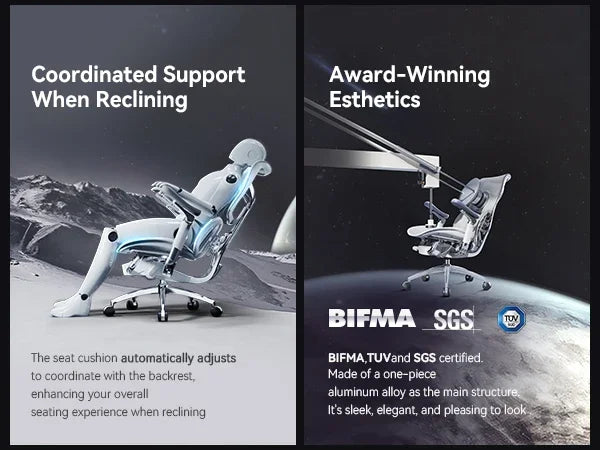 Ergonomic Office Chair Computer Chair with Dual Lumbar Support 6D Armrests Adjustable Rolling Mesh Gaming Chair office furniture