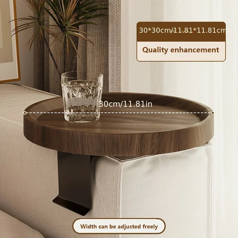 1pc Modern Expandable Sofa Arm Table - Contemporary Wooden Side Table, Easy To Clean