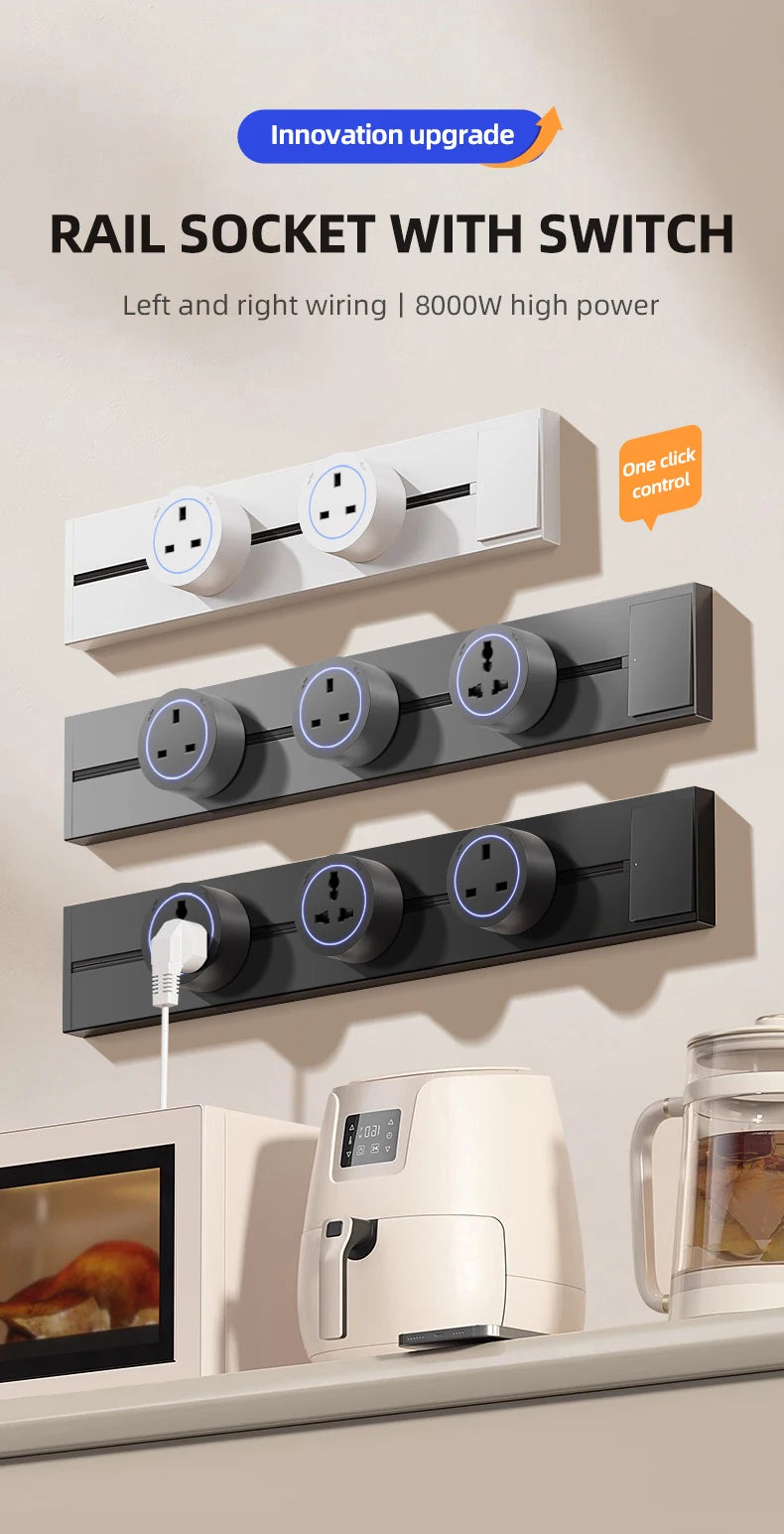 Universal Home Kitchen Bathroom Office Sockets Pop Replaceable High-end Quality Wall Power Track Socket EU UK FR US THA Standard