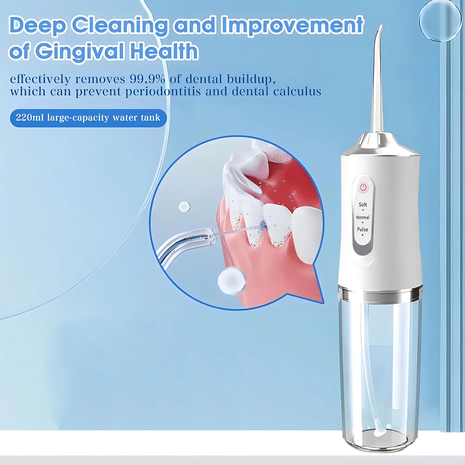 Smart Electric Dental Water Flosser Oral Irrigator Portable Dental Bed Sprinkler Jet Toothpick Mouth Washing Machine