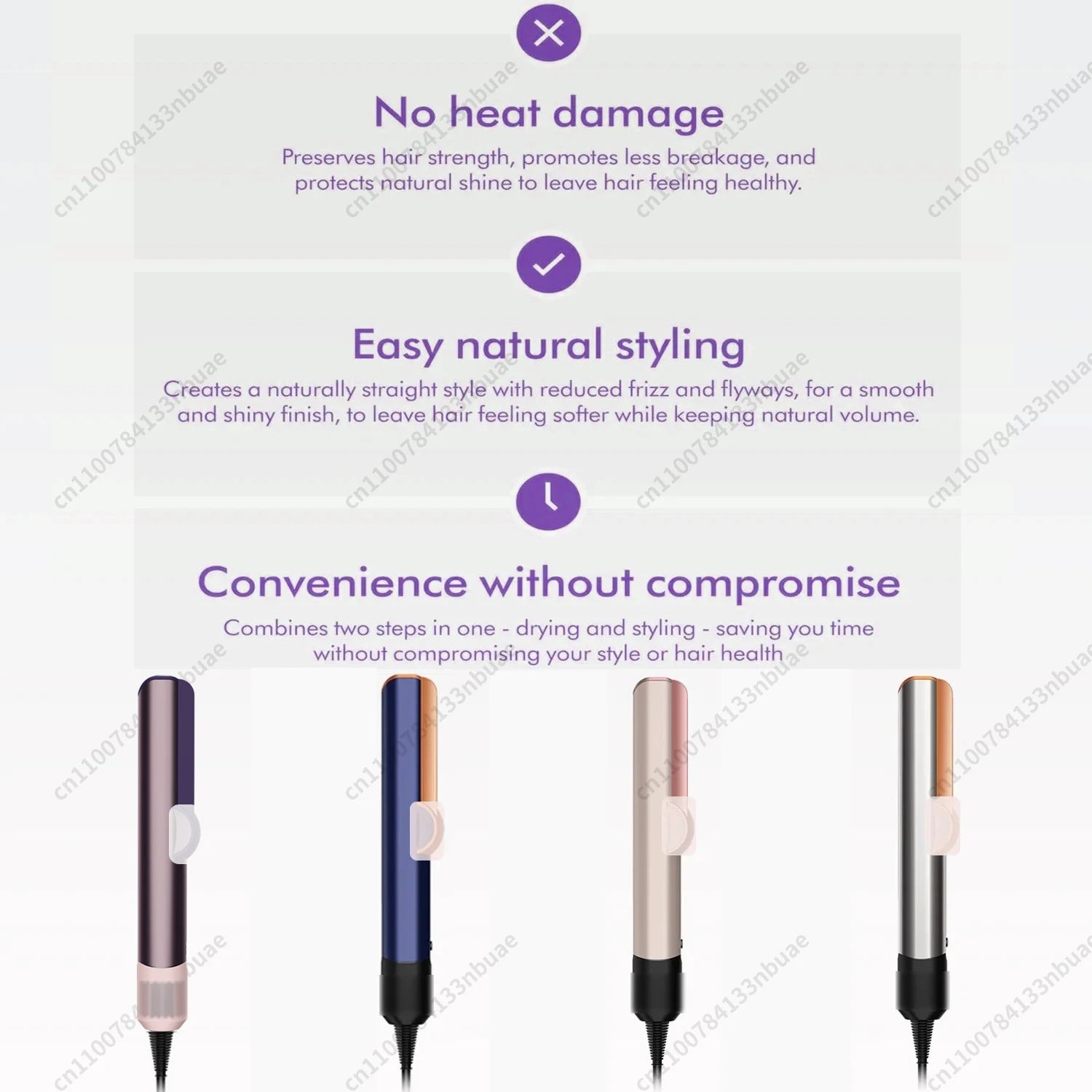 2 IN 1 Professional Hair Straightener & Hair Dryer Heat-Up Hair Flat Iron Negative Ion Iron Long-Lasting Styling Tool