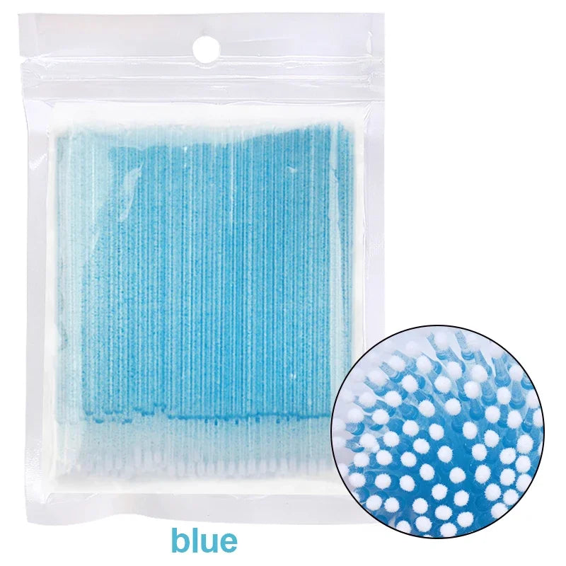 100Pcs Eyelash Cleaning Brush Lash Extension Micro Cotton Swab Individual Eyelashes Microbrush Beauty Makeup Clean Remover Tools