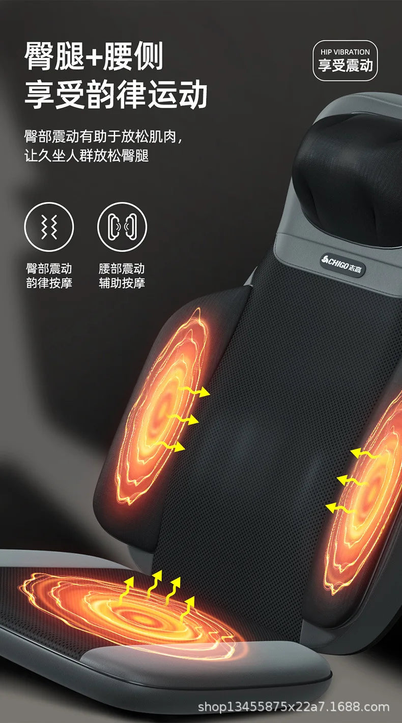 Full Body Hot Compress Massage Cushion Household Five-in-one Multi-part Massage Pad Intelligent Remote Control