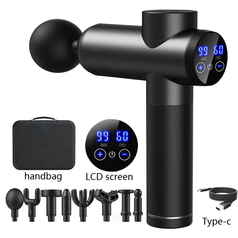 Massage Gun Deep High Frequency Muscle Massage Relaxation Electric Shock LCD Display 99Gear Profession Fascia Gun