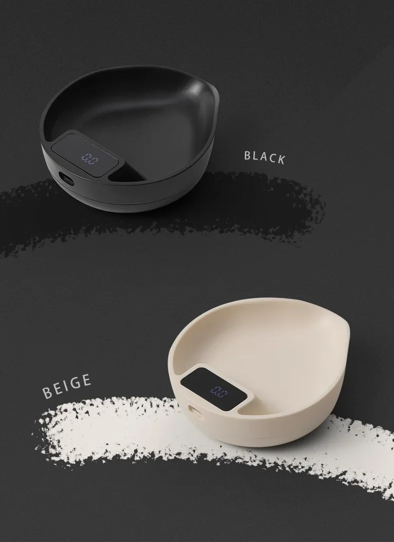 MUVNA Electronic Scale Bean Tray Espresso LED Weighing 0.1g ABS Electronic ScaleHigh Precision Measures Black Beige