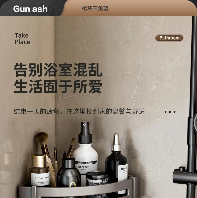 Triangular Wall-Mounted Shelf for Bathroom Or Toilet Area Rectangle Additional Balcony Storage Space for Small Bathrooms