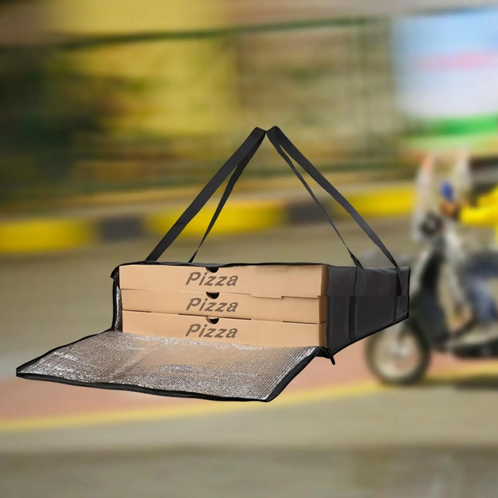 Food Pizza Develivey Bag Fresh Keeping Reusable Lightweight Fully Insulated for Personal Outdoor Catering Shopping Professional