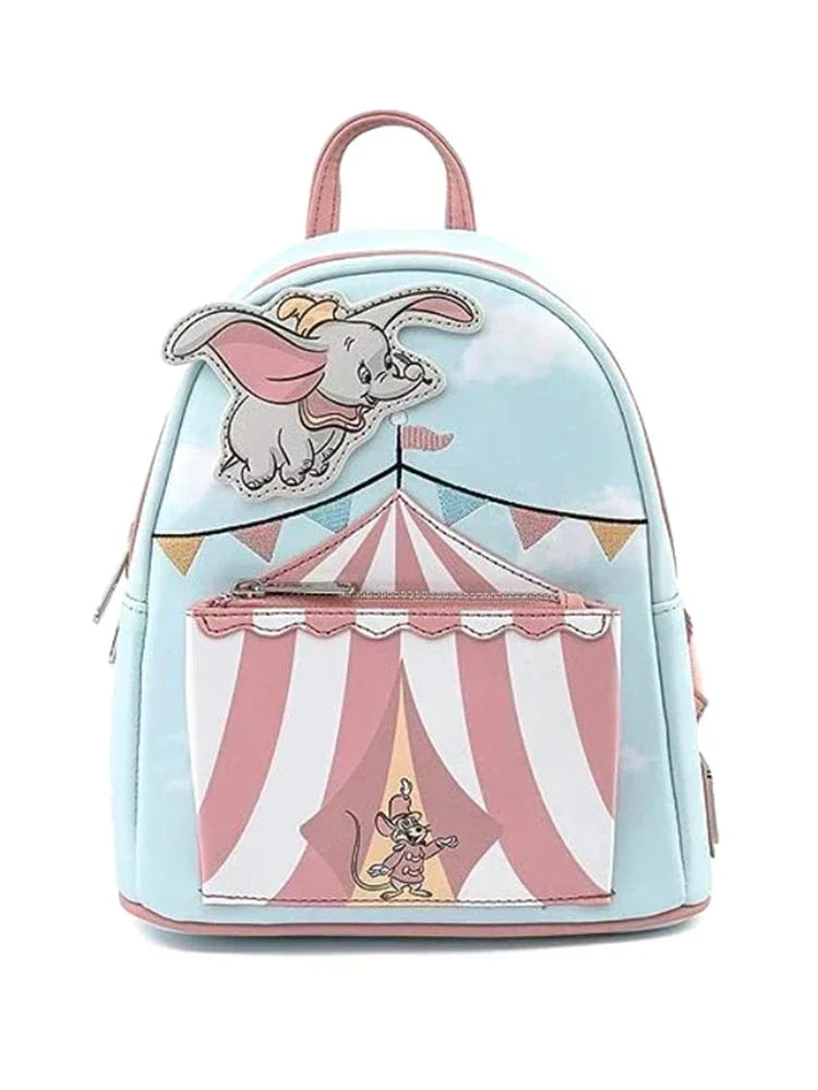 PU Leather Women Backpack Stitch Cartoon Chocolate Mickey Peter and Wendy Star Sky Students Brand Backpack Waterproof Bag