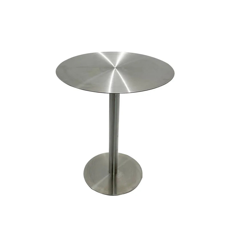 Simple Modern Industrial Style Cafe Stainless Steel Small Round Table Outdoor Leisure Round Iron Table Metal Dining Table