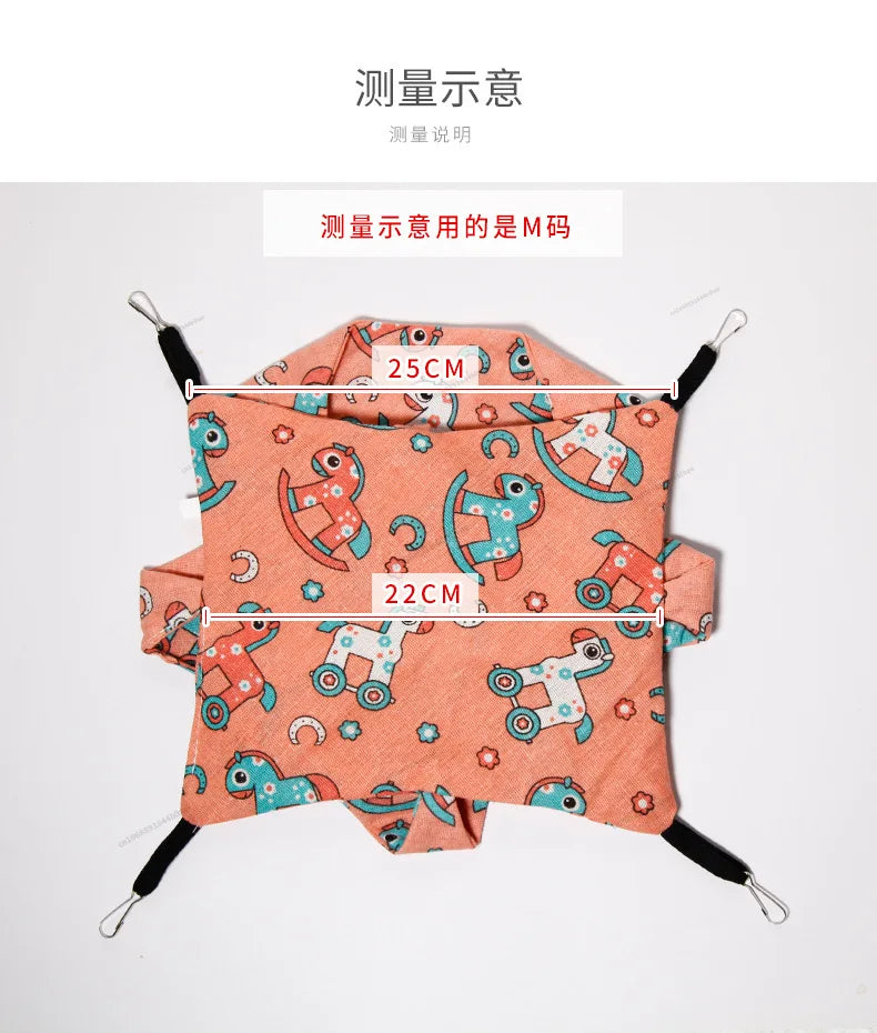 Warm Plush Hamster Hammock Small Animal Double-layer Thicken Sleeping Bag Nest Pets Rat Squirrel Hanging Cage House