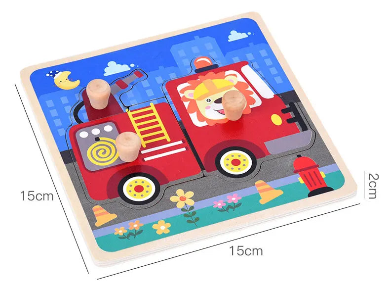 Baby Toys Montessori Wooden Puzzles Children Toys Hand Grab Board Animals Cognition Educational Learning Toys For Kids 1-3 Years