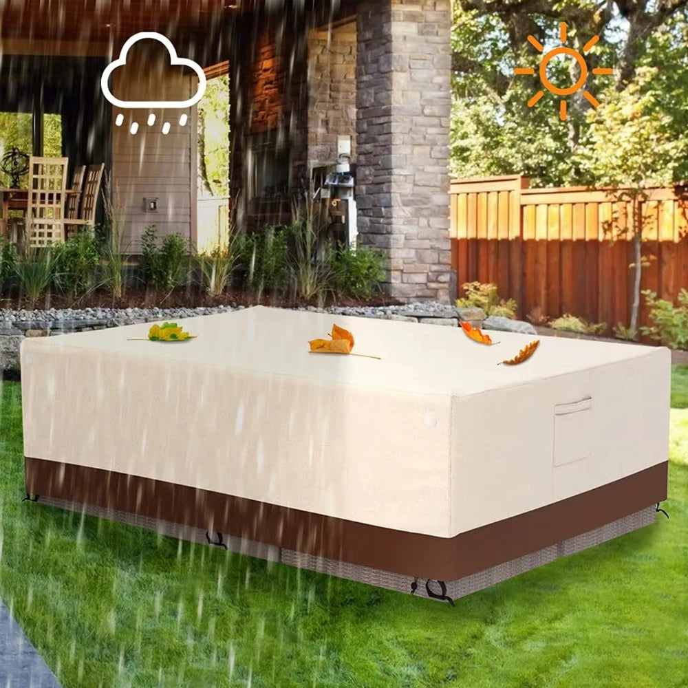420D HEAVY DUTY Outdoor Garden Furniture Cover for Sofa Table Chair Patio Waterproof Wind-Proof Anti-UV Against Rain Snow