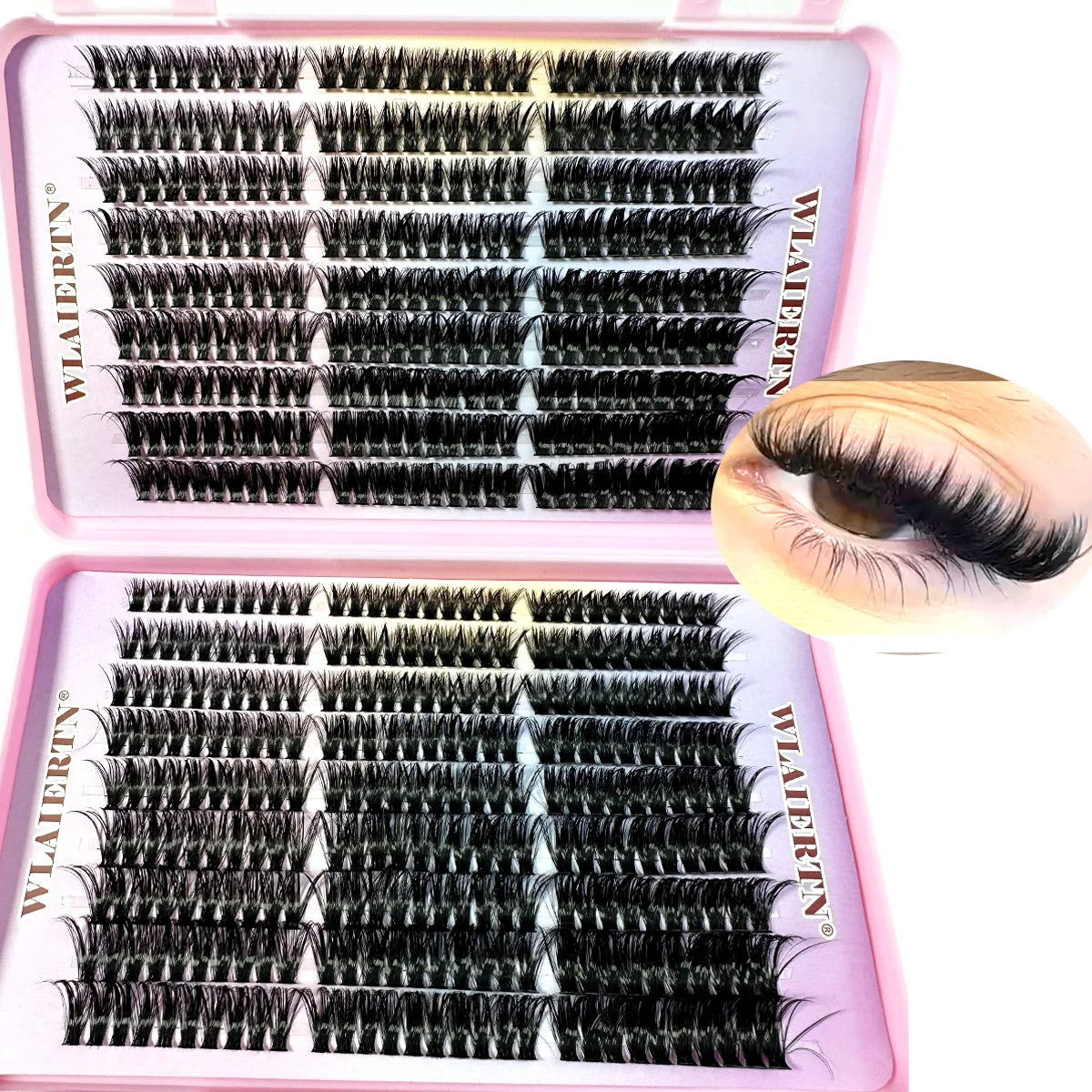 Faux Mink Eyelashes 540Cluster C Curled 9-16mm Mixed Natural Eyelash Extension 3D Russian Strip Personal Eyelash Makeup Tool