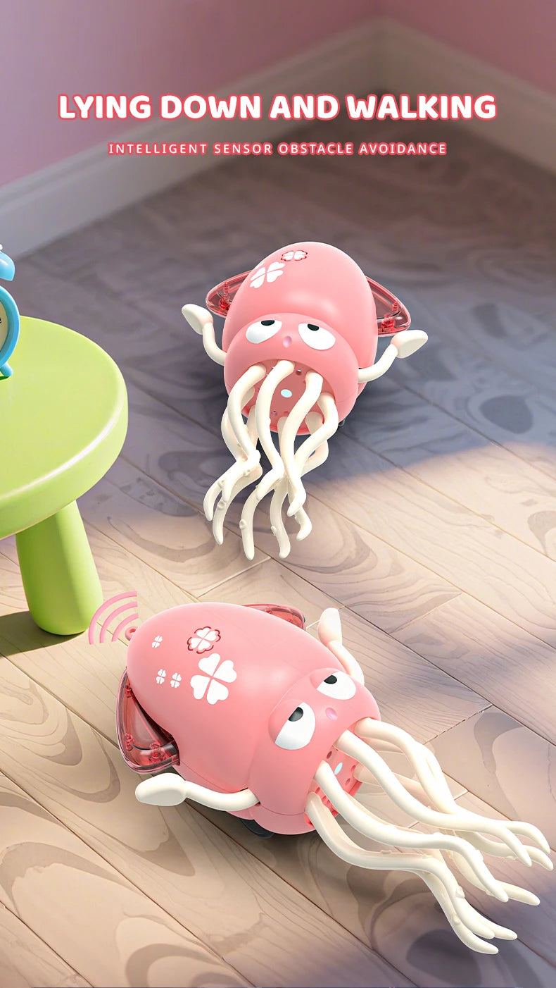 Magic Dancing Octopus Toy Electric Pet Crawling Light&Music Squid Toys for Kids Interactive Development Toddler Tummy Time Gifts