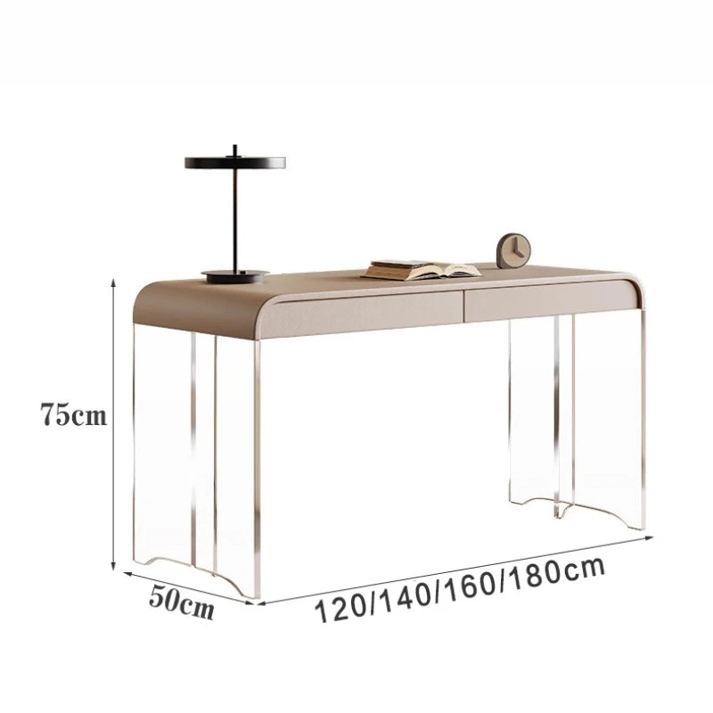 Mid-century Interior Design Office Desk Vintage Modern Light Luxury Office Desk Elegant Fashionable Home Furniture Poyta XYOD