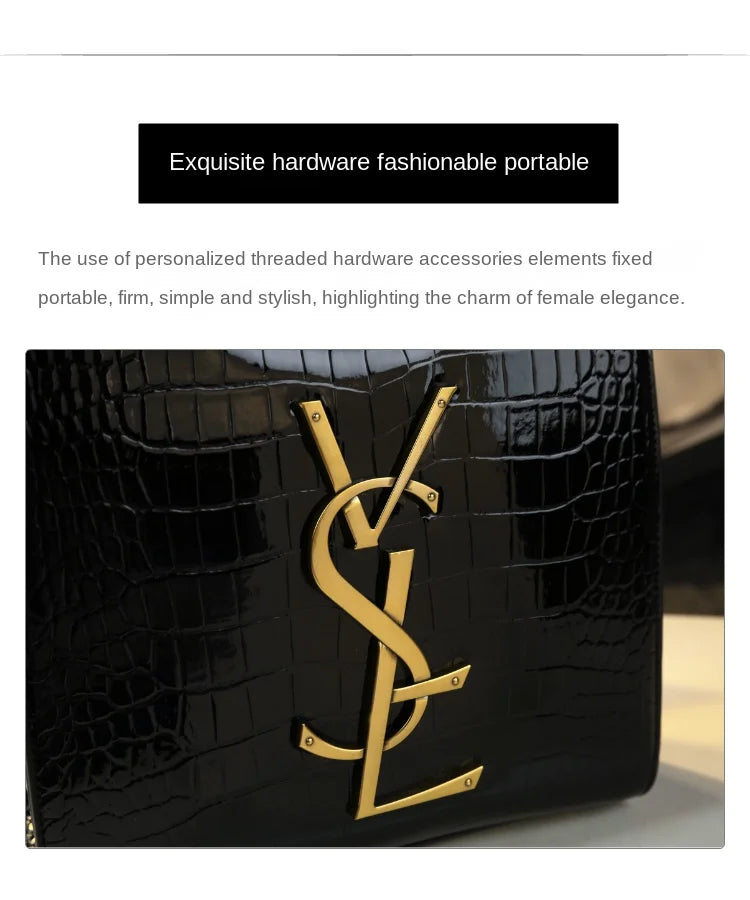 High-grade light luxury handbag 2024 new autumn and winter fashion Tote bag women's crocodile print single shoulder crossbodybag