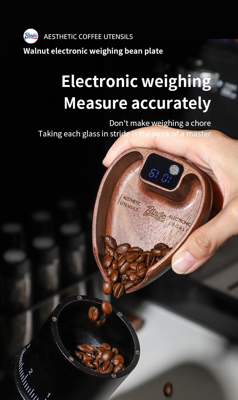 Bincoo Coffee Electronic Scale Professional Coffee Scale Portable Bean Plate 0.1g Accurate Weight Rechargeable