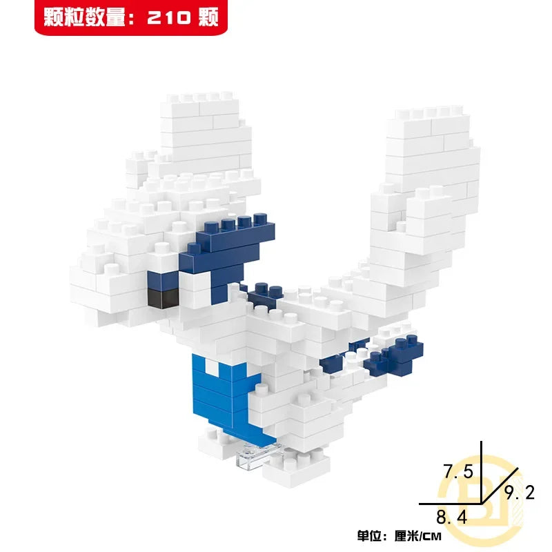 DIY Pokemon Blocks Small Cartoon Mini Building Block Pikachu Charizard Eevee Mewtwo Anime Assemble Action Model Dolls Toys