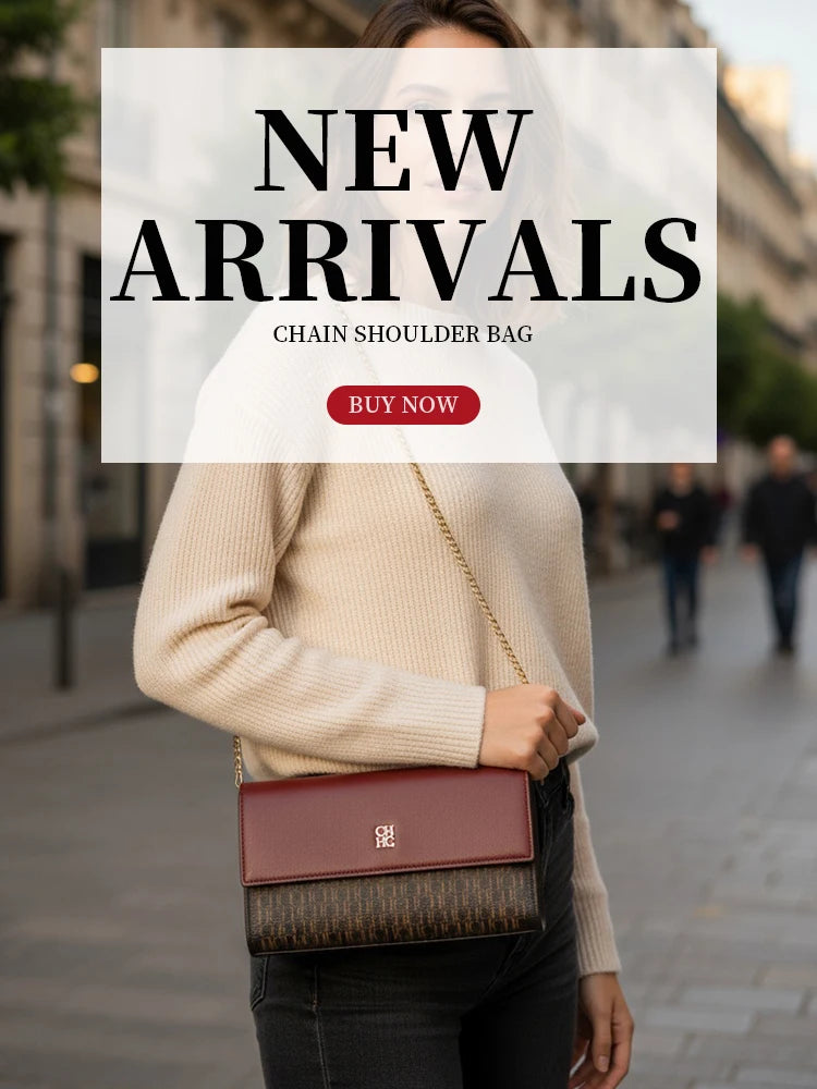 CH Exquisite Craftsmanship Women's Crossbody Bag Light Luxury Design Chain Bag Letter Elements Color Blocked Women's Chain Bag